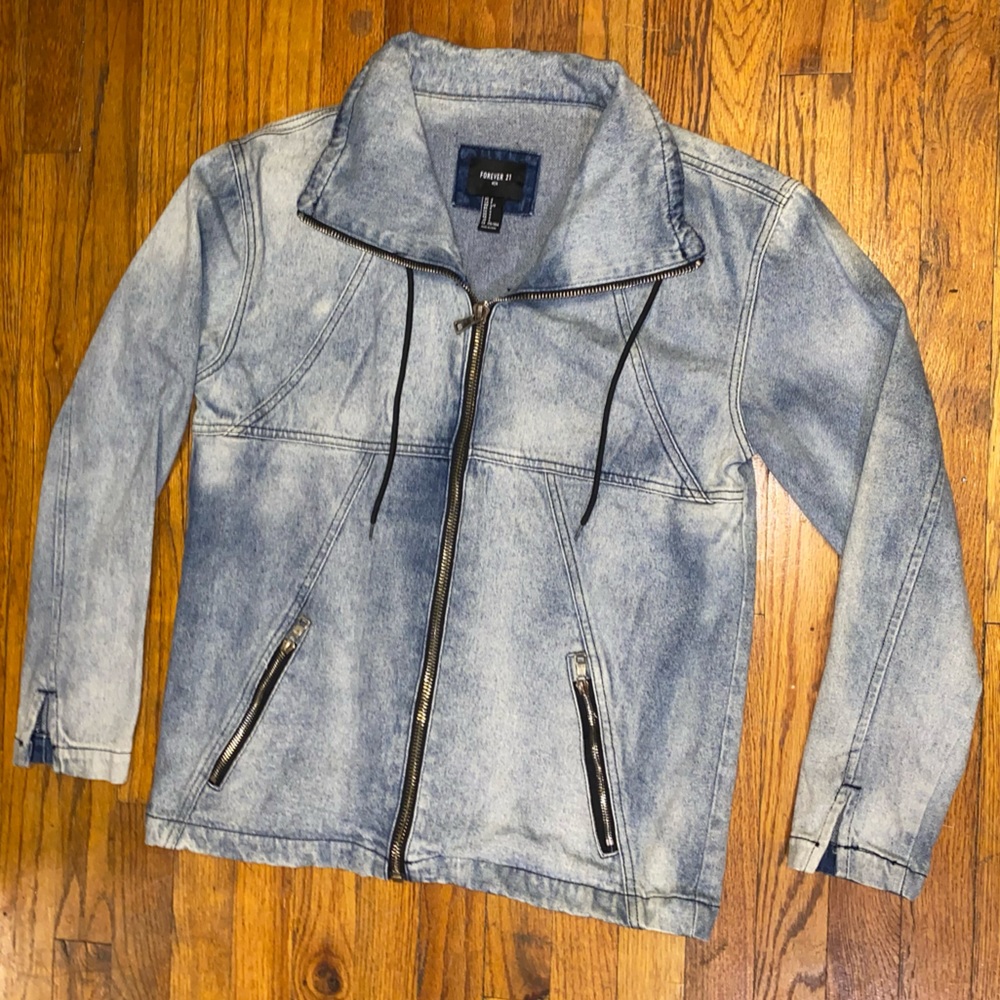 F21 Acid wash denim jacket
